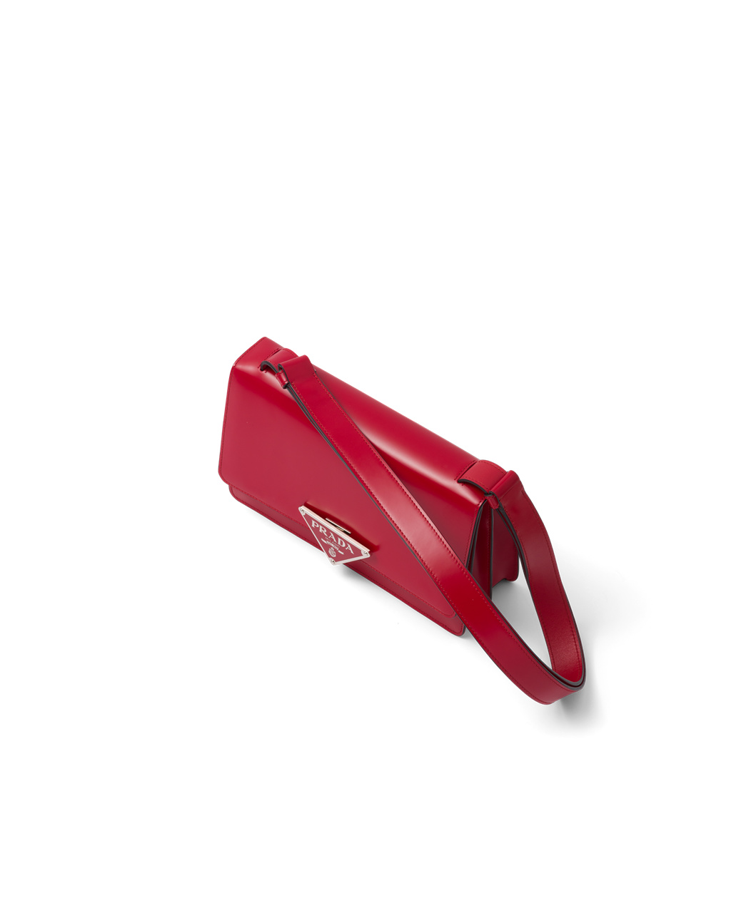 Prada Brushed Leather Shoulder Bag - Red