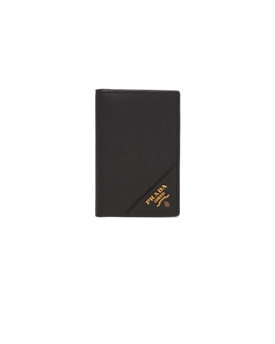 Prada Logo Document Holder in Black for Men